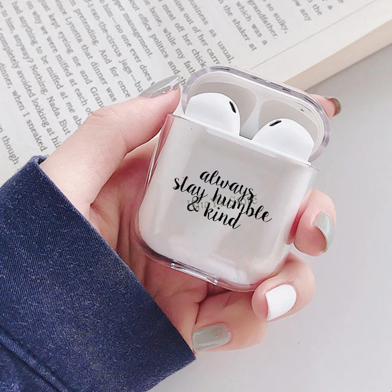 

Всегда оставайся скромным и добрый чехол для наушников для Apple AirPods 1 2 мягкий прозрачный чехол из материала TPU для Аксессуары для Airpods