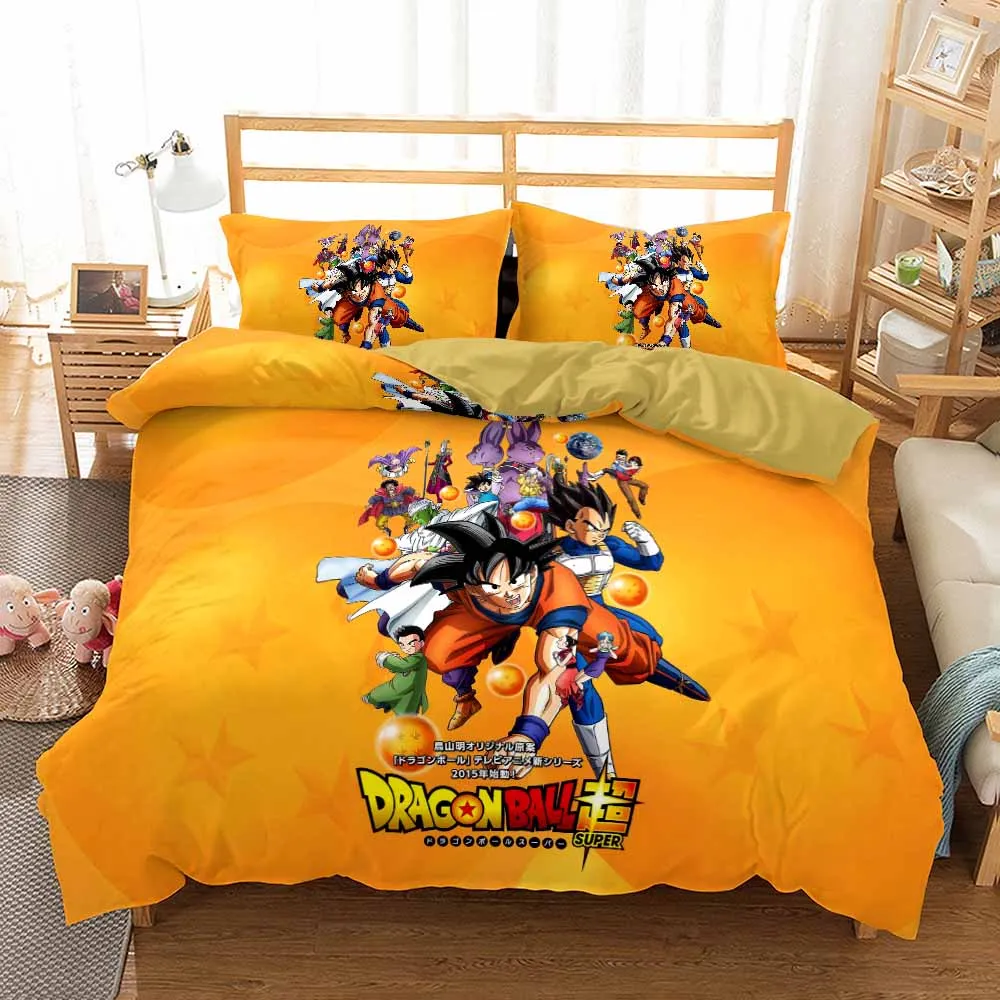 Новые корейские носки из хлопка, хлопковые Dragon Ball Z Комплект постельного белья наволочка близнец полный queen King Размеры для мальчиков и девочек, Комплект постельного белья 2/3 шт. набор пододеяльников