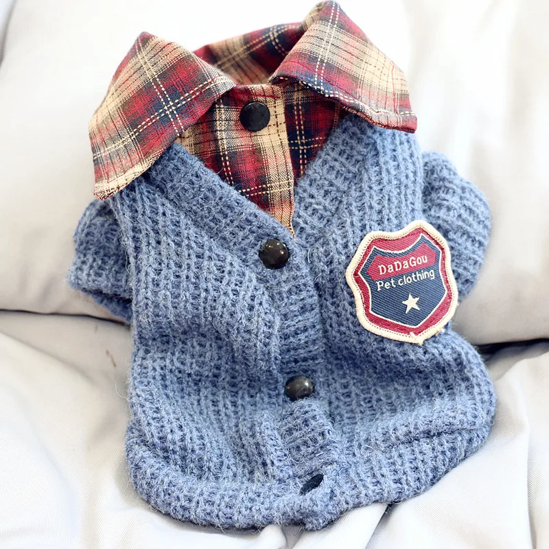 Мягкая одежда для собак вязаный свитер домашних питомцев зимняя мягкая животных