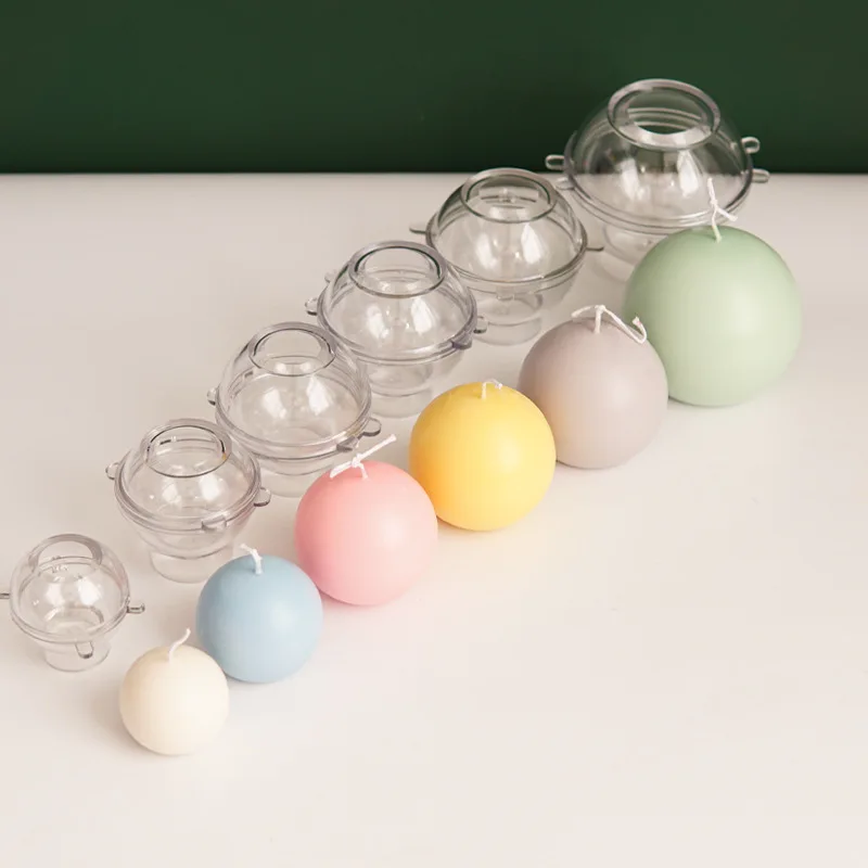 Description Picture 2 of item3D Spherical Series Candle Plastic Molds DIY Handmade Aromatherapy Candle Making Supplies PC Acrylic Mold Kit Home Craft Gift
