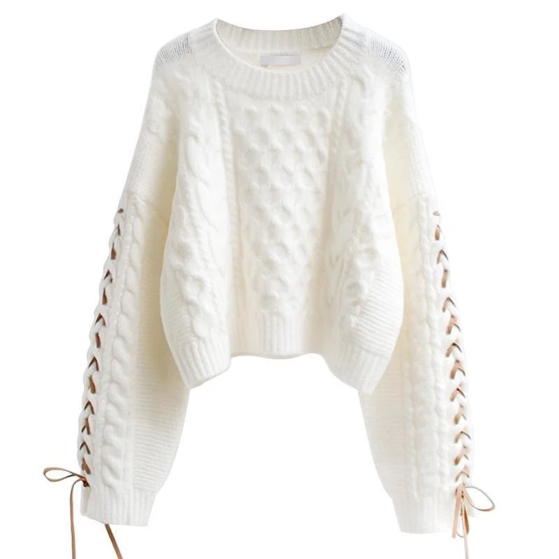 

Женский укороченный свитер с длинным рукавом, Осень-зима