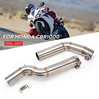 new stainless steel motorcycle exhaust pipe adapter eliminating noise motorcycle middle exhaust pipe for honda cbr1000 2004 2007