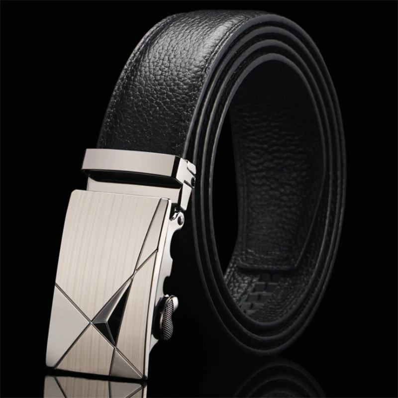 CKMN Brand Fashion Men's Automatic Buckle Black Genuine Leather Trouser belt High Quality Male Luxury Leather Strap Hot Sale