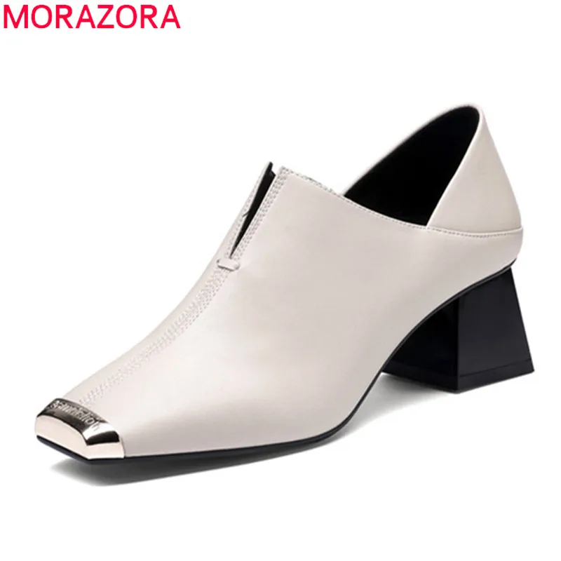 MORAZORA/Новинка 2020 года Брендовая обувь из натуральной кожи на высоком каблуке
