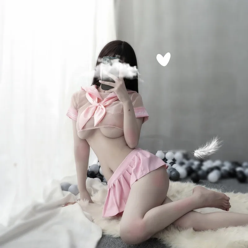 Hot Selling Fun School Girl Underwear Sexy Costume Transparent Students' Sailor Uniform Tempting Women Naughty Lingerie |