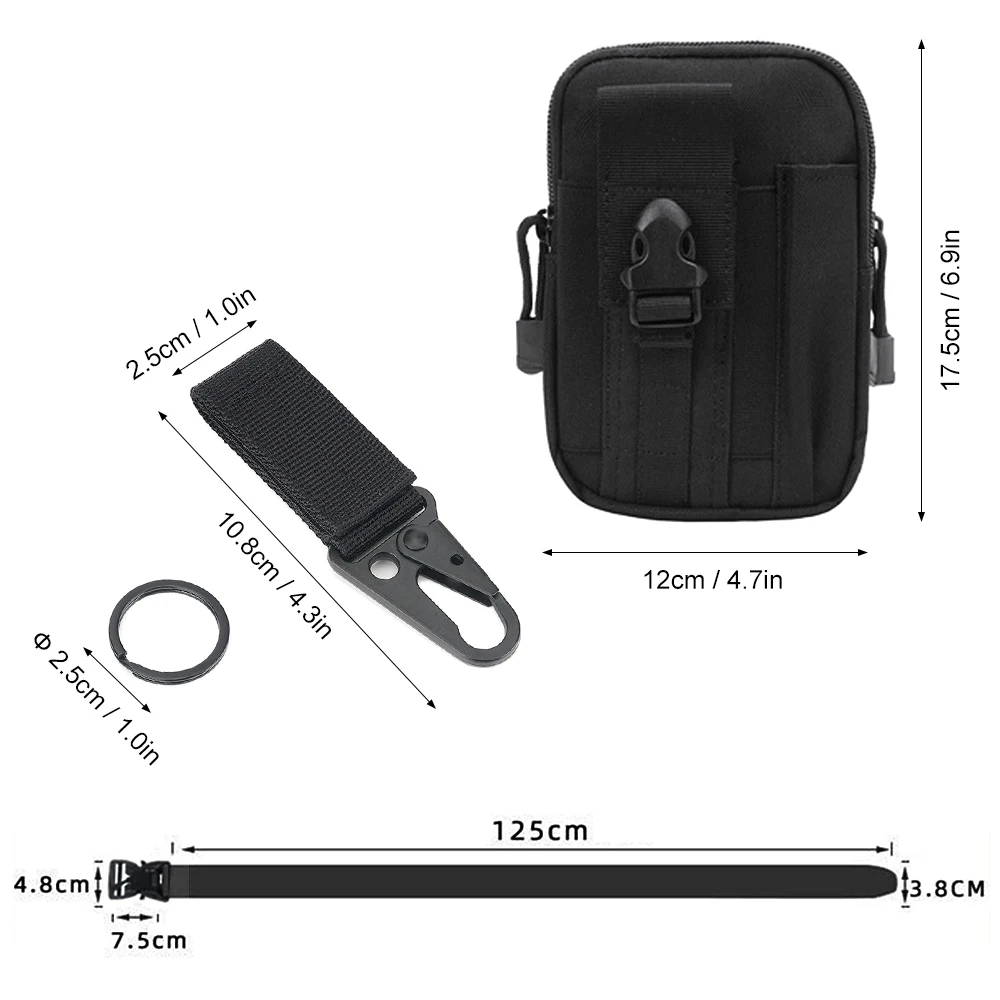 Ремень быстросъемный с металлической пряжкой уличный пояс поясным мешочком и