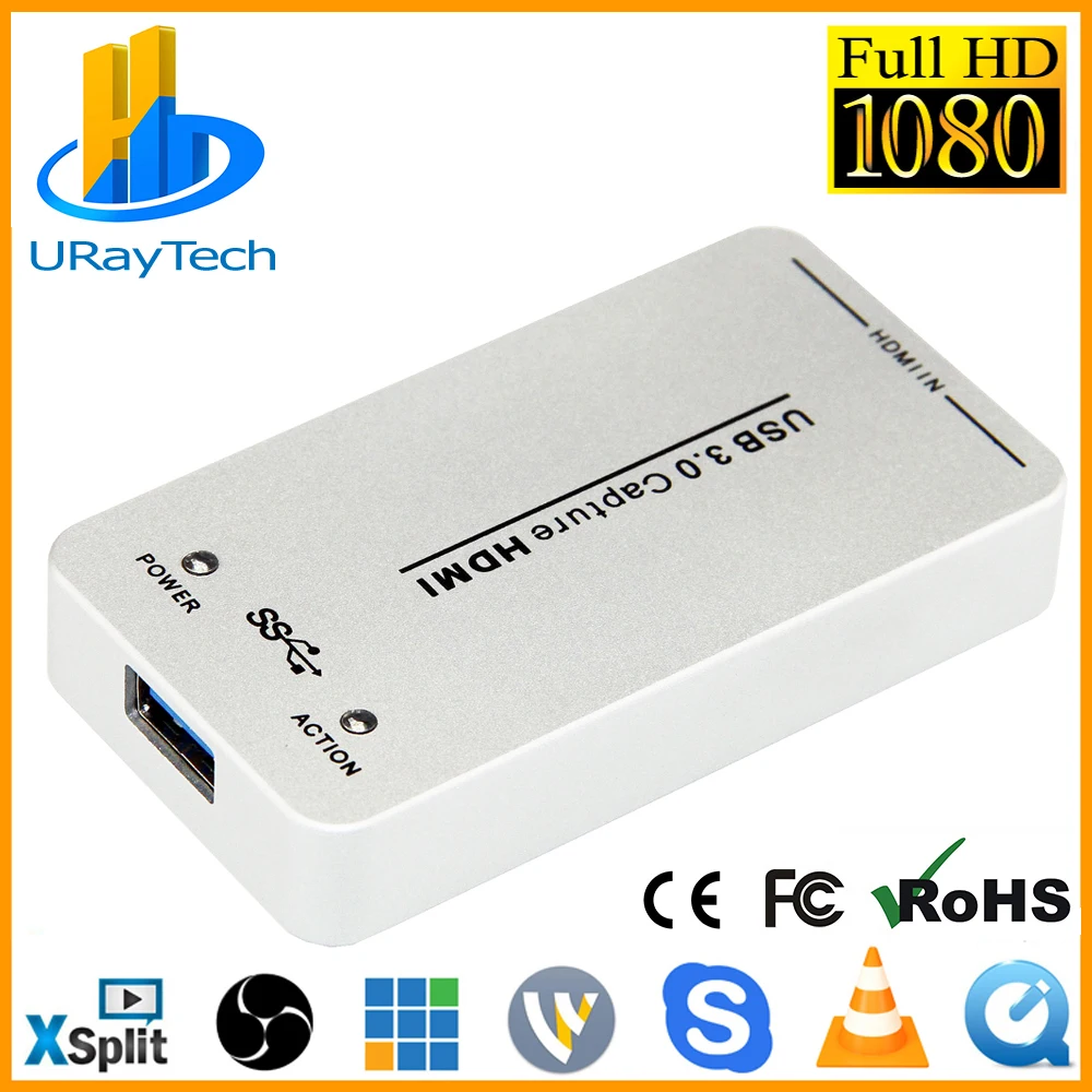 Карта видеозахвата 1080P 60fps UVC с бесплатным драйвером HDMI ЗАХВАТ USB поддержка USB3.0/USB2.0