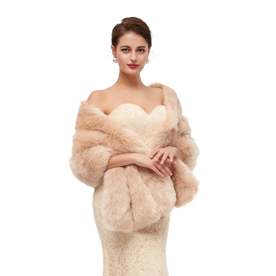 JaneVini 2020 Элегантные зимние женские болеро свадебная накидка на плечо для невесты