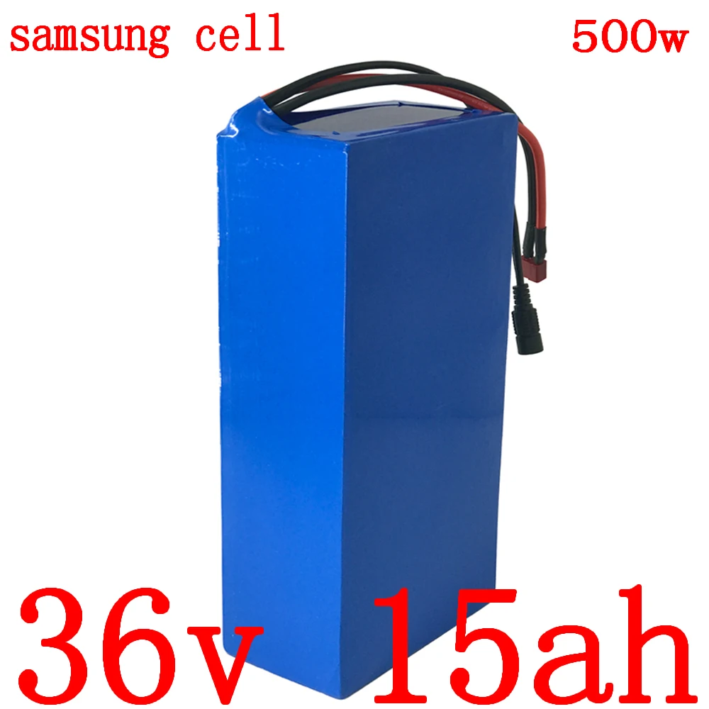 

36v battery pack 500W 36V 15AH electric bike battery 36V 15AH Lithium battery use samsung cell with 15A BMS and 42V 2A charger