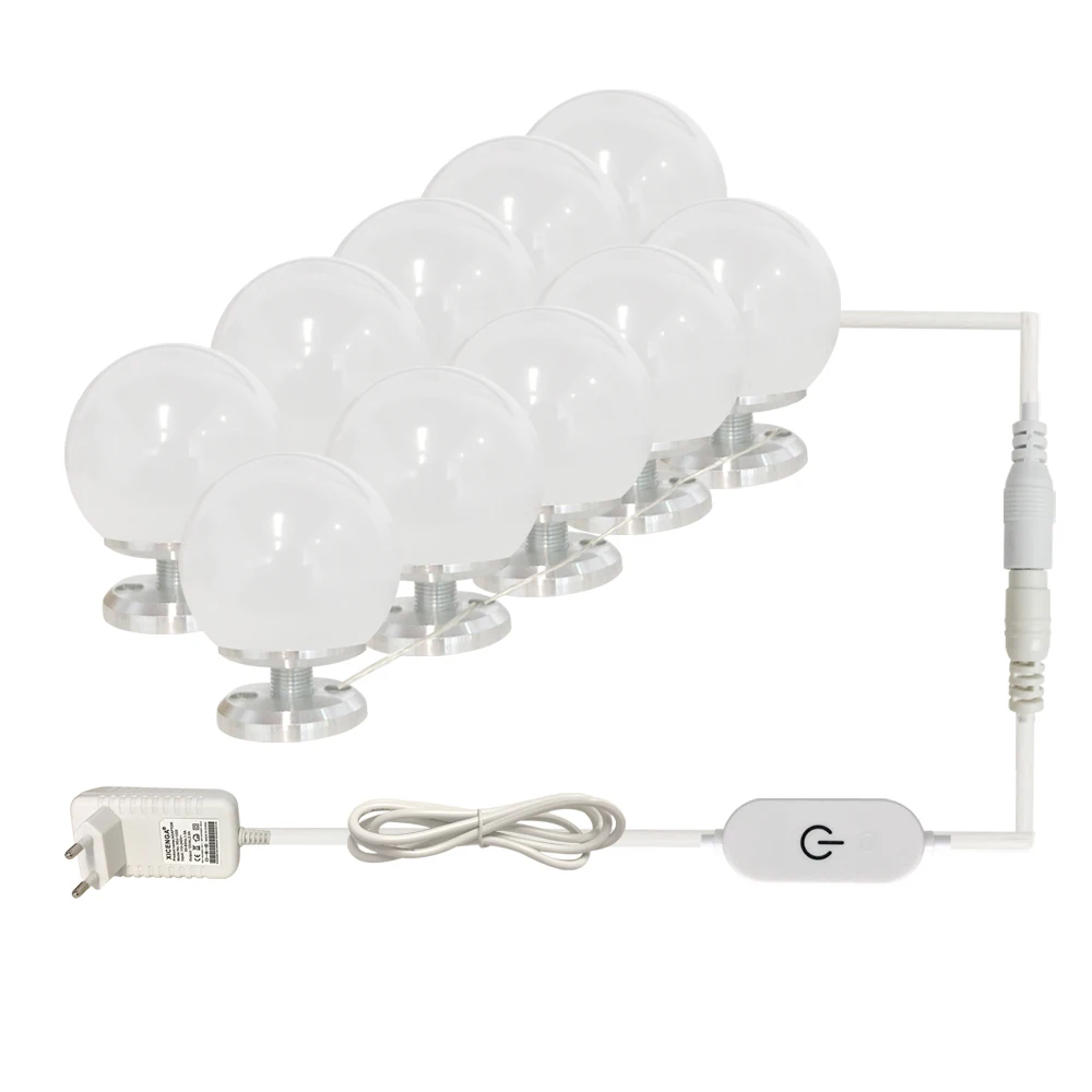 Светодиодный макияж зеркало светильник лампы ЕС Голливуд косметическое для