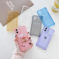 shockproof silicone phone case for iphone 12 11 pro xs max lens protection case on iphone x xr 7 8 plus wallet cover card holder