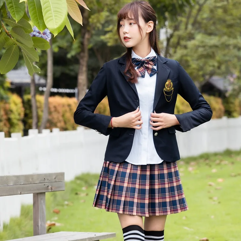 

2020 Autumn And Winter JK Uniforms Sets British College Style Students Long-sleeved School Uniforms Japan And South Korea 3-PCs