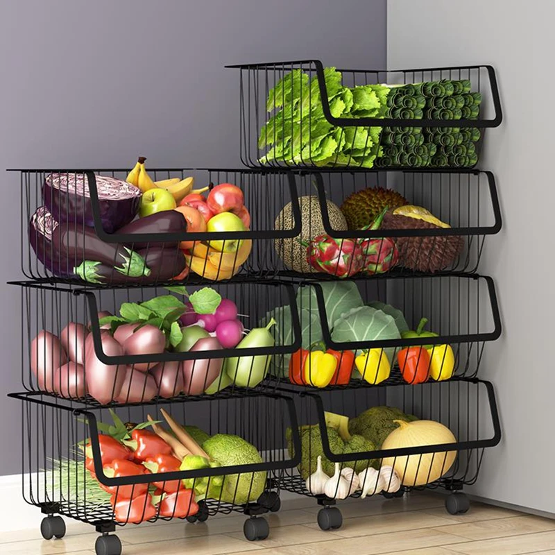 Многоярусная корзина для хранения из нержавеющей стали кухни полка овощей