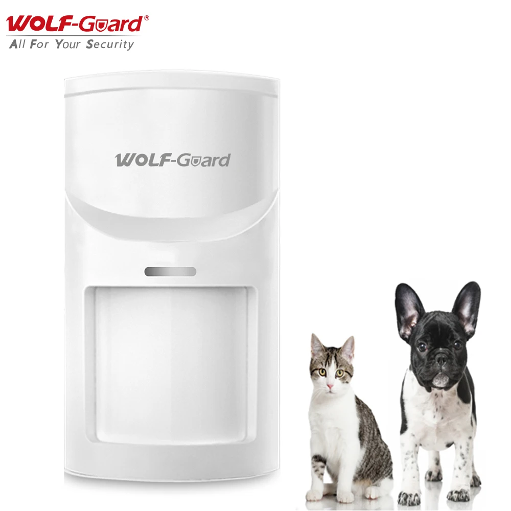 Wolf-Guard Smart Wireless Pet Immune PIR Motion Sensor 433MHz 110° Detector for Home Alarm Security Burglar System White | Безопасность