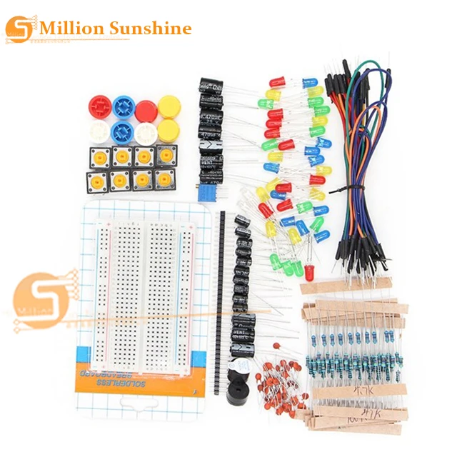 1 комплект компонентов стартовый макетная плата 400 точек + 30 перемычек резисторов