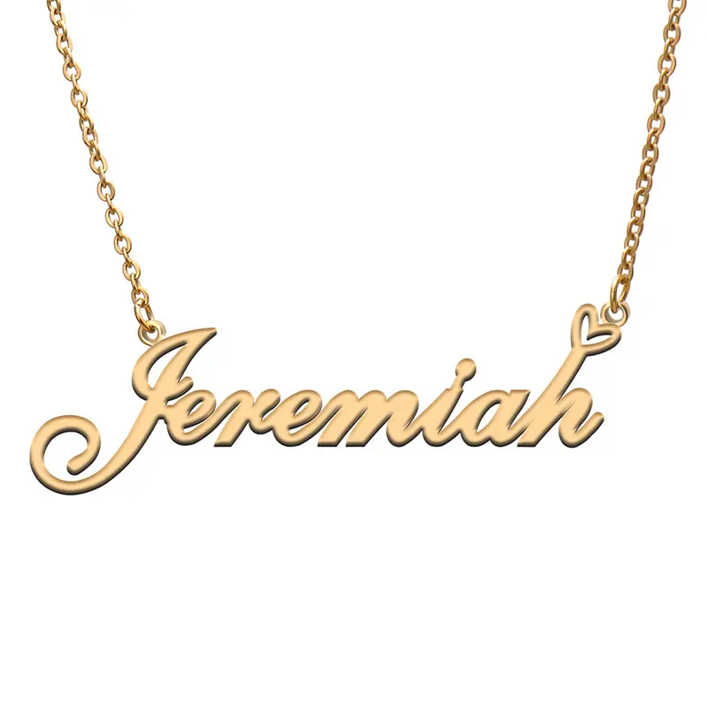 

Женское Ожерелье с надписью «Love Heart Jeremiah» из нержавеющей стали, золотой и серебряный кулон-табличка с именем Femme, подарок для мамы и ребенка
