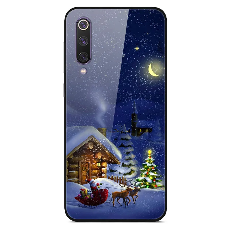 Christmas 16 Для huawei P30 Lite, чехол, стекло, задняя крышка, жесткий чехол для телефона s, для huawei P30 Lite, чехол, бампер, закаленное, Honor 9X Pro Y9 Prime - Цвет: Christmas 16