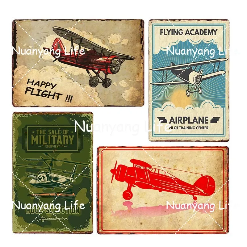 

American Classic Airplane Fighter Metal Signs Aircraft Plane Wall Vintage Art Painting Poster Pub Bar Room Home Decor 20X30cm