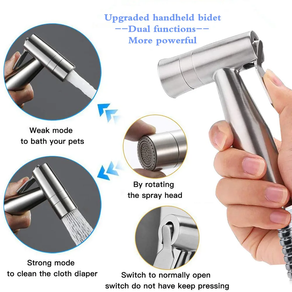 Ручной распылитель для унитаза биде из нержавеющей стали кран ванной ручной