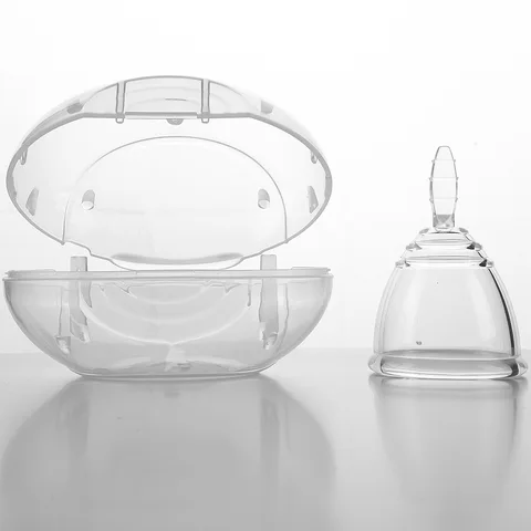 Прозрачный менструальная чаша из медицинского силикона герметичная Женская Для женщин менструальная чаша с хранения Чехол женский гигиеничный продукт