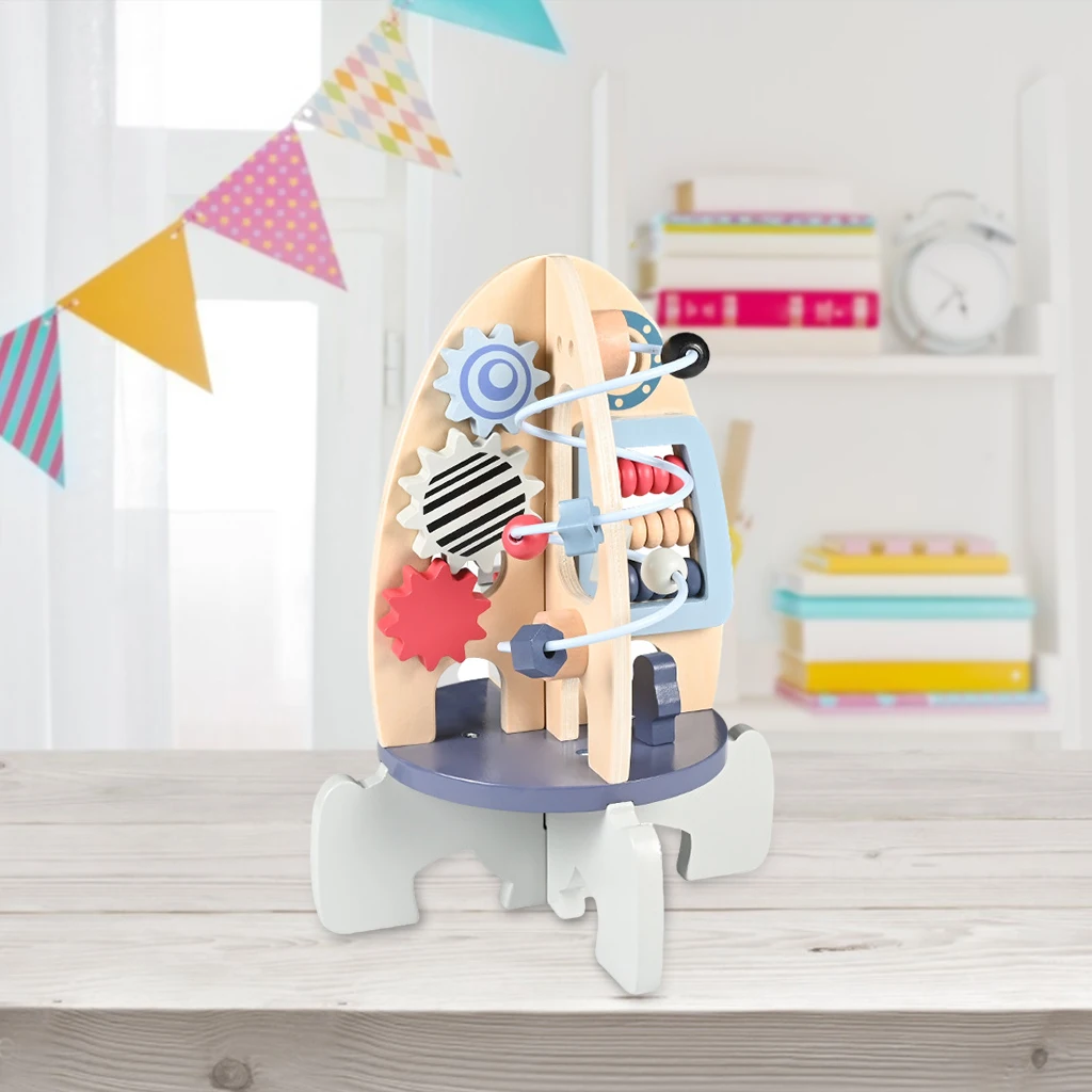 

Деревянная головоломка Монтессори со шнуровкой и бусинами, искусственная головоломка для раннего изучения сенсорного раннего дошкольного...