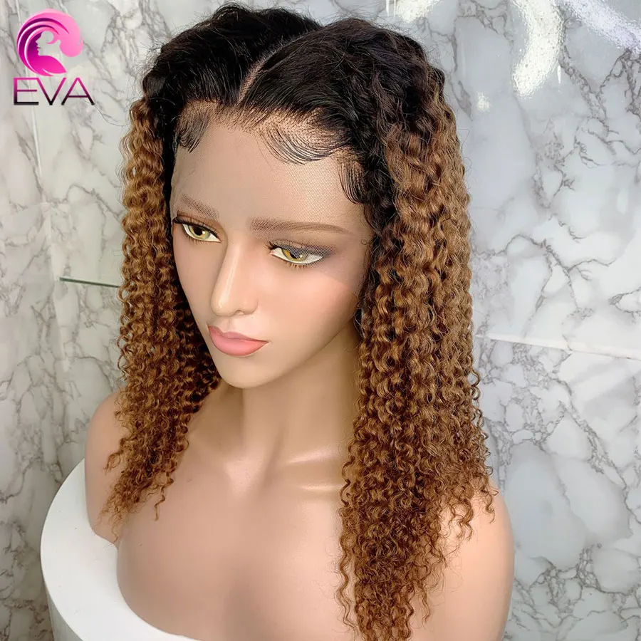 Парики из ЭВА с эффектом омбре 13x6 парики человеческих волос на сетке спереди