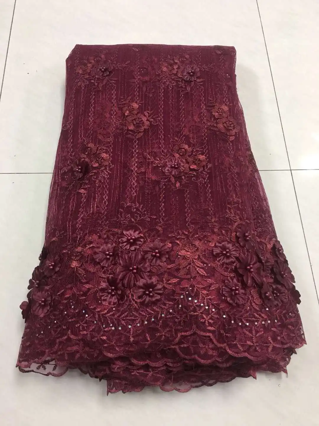 Горячая Распродажа 2019 французское кружево 3D розовое нигерийское Сетчатое ткань