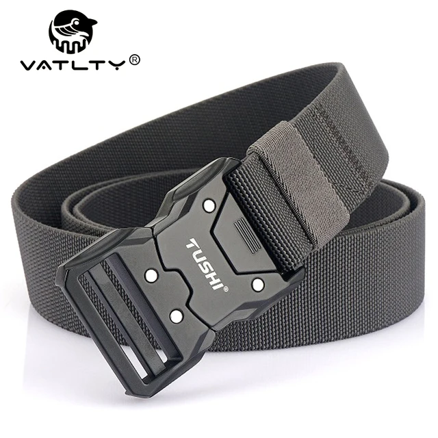 VATLTY Quick Release Elastic Belt Men Hard Alloy Buckle Strong Real Nylon Women Stretch Belt Outdoor Sports Work Belt Male 1