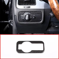 for volkswagen touareg 2011 2018 real carbon fiber material car headlight switch frame trim for left hand drive accessories