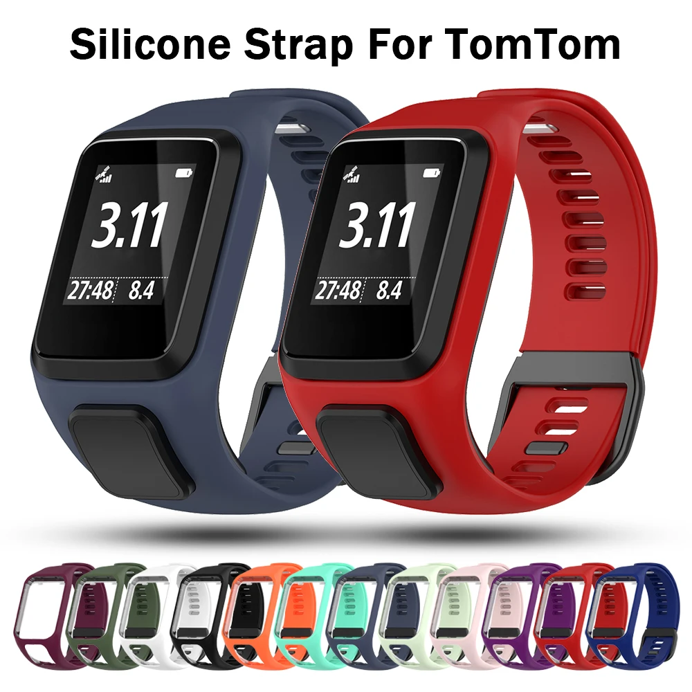 Силиконовый сменный ремешок для часов TomTom Runner 2 3 Spark GPS Sport Watch Tom