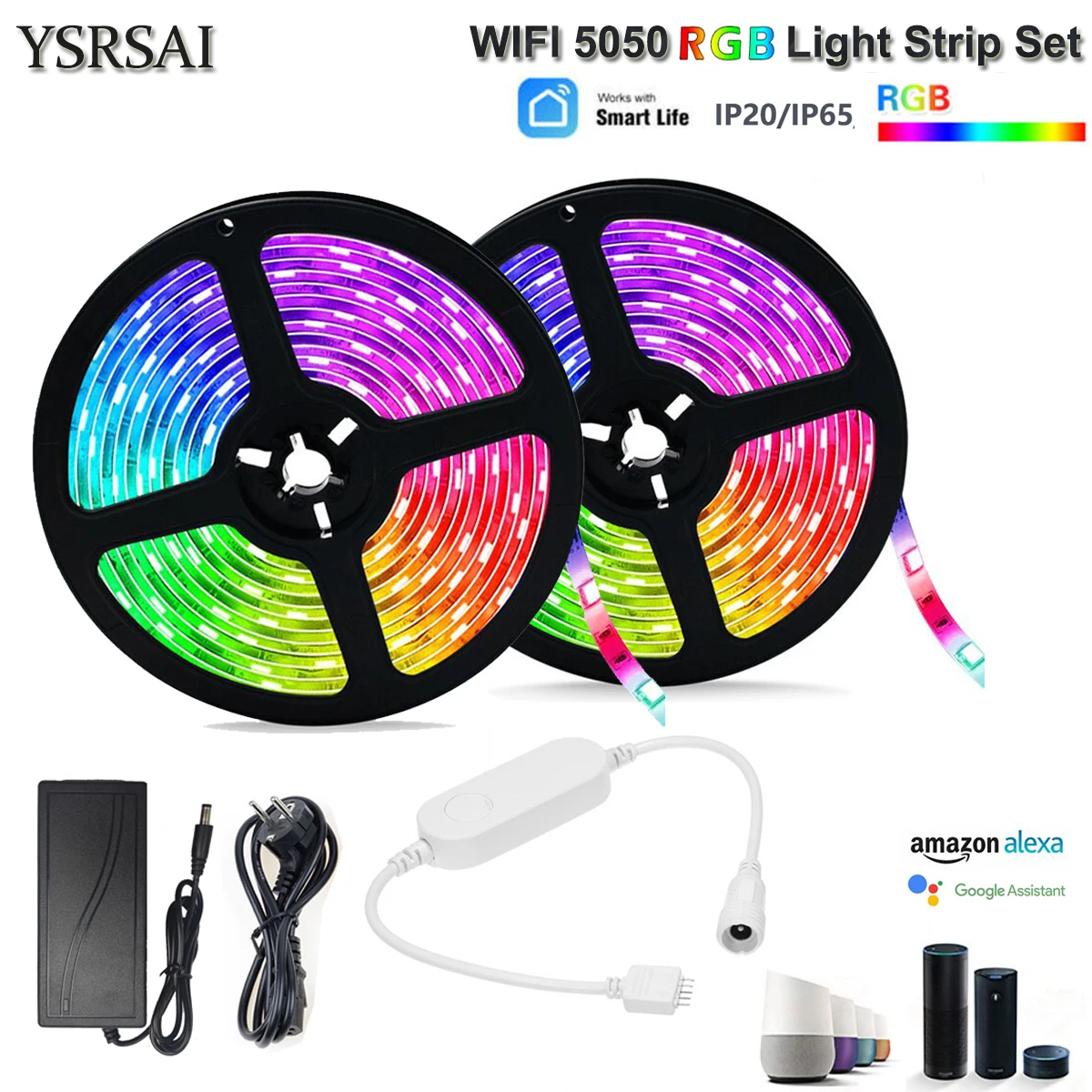 Светодиодная гибкая лента TUYA Smart life Wi Fi контроллер 12 В постоянного тока 5050 RGB 60