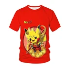 Летняя Новинка 2021, футболка с 3D принтом Пикачу для мужчин и женщин, модная Повседневная рубашка с коротким рукавом в стиле аниме Харадзюку, Лидер продаж, топ, футболка