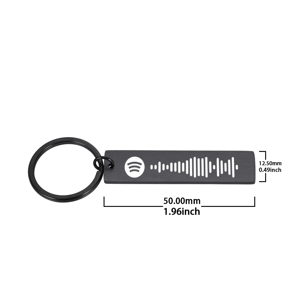 

Personalized Keychain Custom Music Spotify Scan Code Keychain Stainless Steel Key Chain Ring Laser Engrave Spotify Code Jewelry