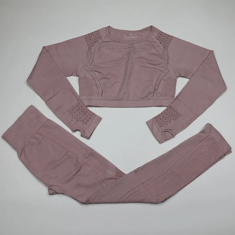 Спортивный комплект из 2 предметов женская одежда для тренировок короткий топ с