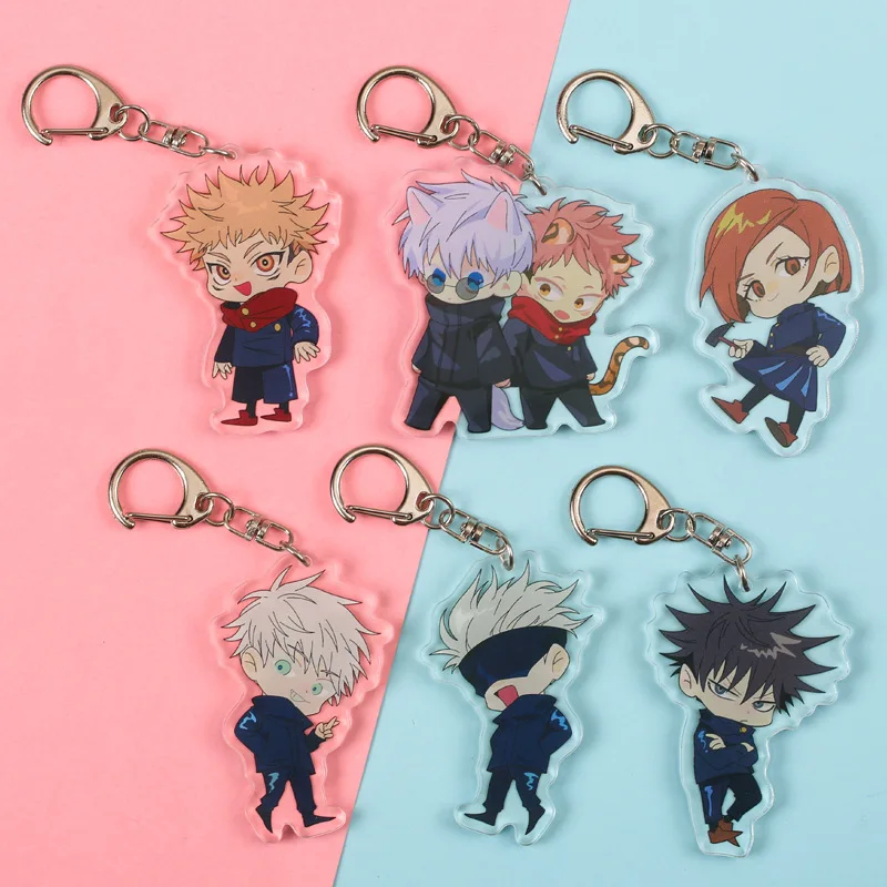 

Japanese Cartoon Cute GINTAMA Keychain Acrylic Pendant Souvenir Anime Cartoons Theme Doubleside Pendant Keyring