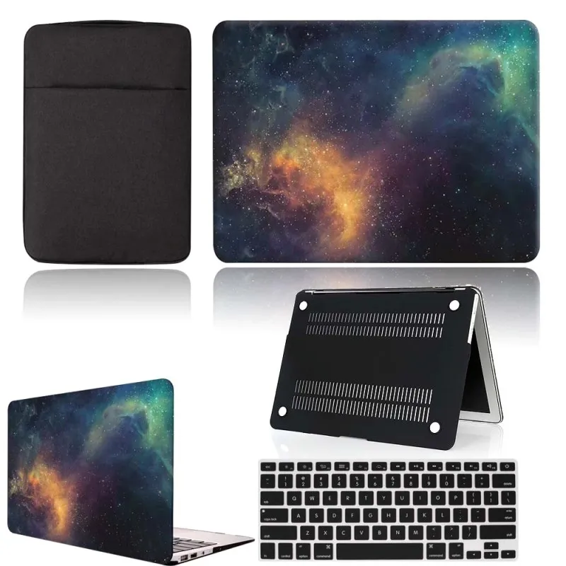 space 02 KK&LL Жесткий Чехол для ноутбука+ сумка+ чехол для клавиатуры-Apple MacBook Air Pro retina 11 12 13 15 и Air13/Pro 13 15 Touch Bar - Цвет: space 02