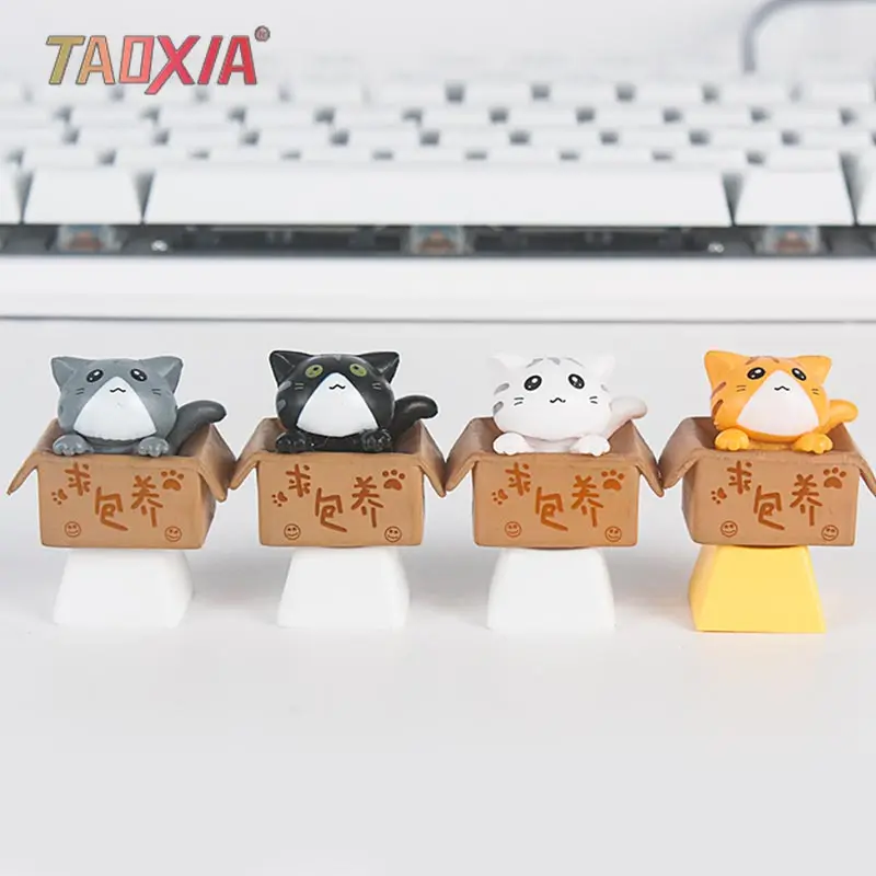 

Kitty Keys Doll Ornaments Cute Girl Heart Doll Desktop Decoration Cartoon Axis Game Accessories Mechanical Keyboard Customizatio