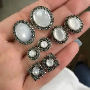 8 шт./компл. богемный ретро драгоценный камень полые круглые опаловые