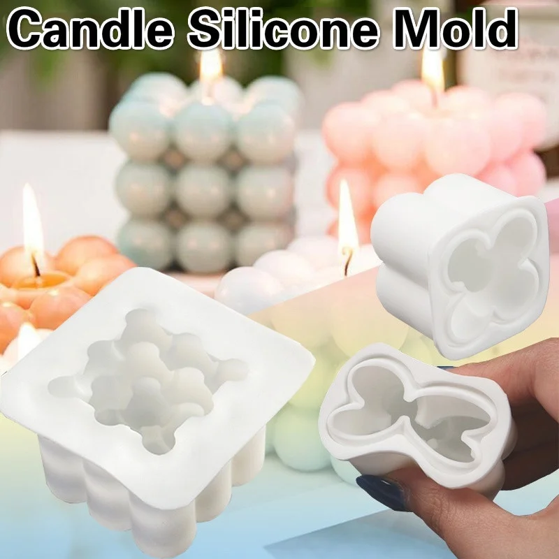 

1Pcs Aromatherapy Plaster Candle Soy Cube Soap Molds 3d Silicone Mold DIY Candles Mould Soap Making Tools