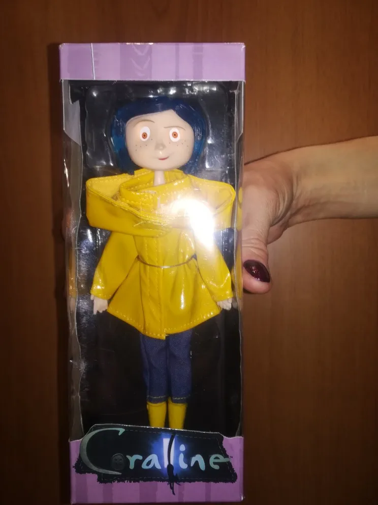 18cm coraline the secret door coraline y la puerta secreta raincoat take off action figure toys doll christmas gift free global shipping