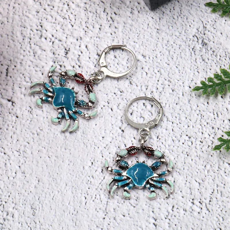 Новые Модные Разноцветные серьги-крабы с капающим маслом серьги из сплава
