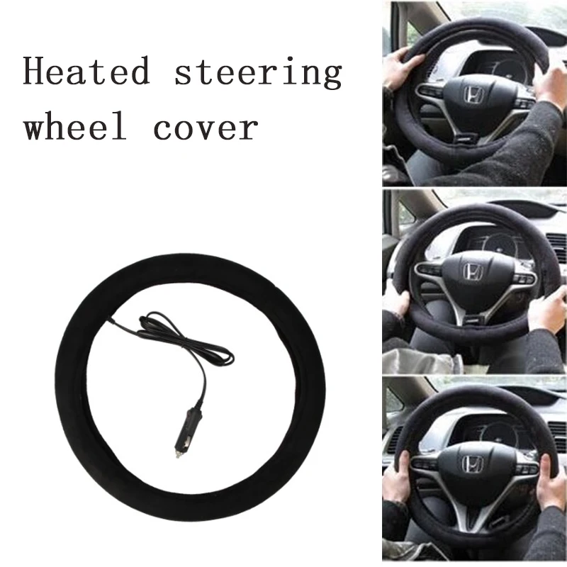 

GM steering wheel cover 38cm 12v self-heating winter warm cover with charger electric heating car interior accessories