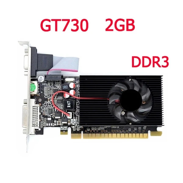 

GT730 2 Гб видеокарта 64Bit GDDR3 GT730 2G D3 игровые видеокарты для NVIDIA HDMI Dvi VGA Видеокарта с низким энергопотреблением