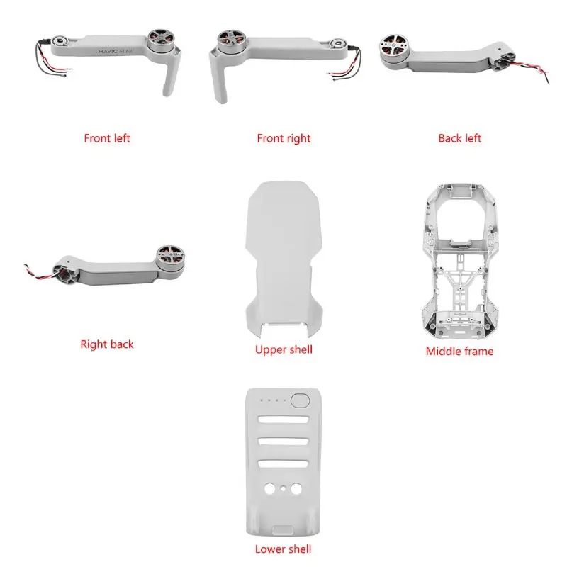 

Left Right Front Rear Arm Upper Lower Shell Middle Frame for D-JI Mavic Mini Kit Q81F