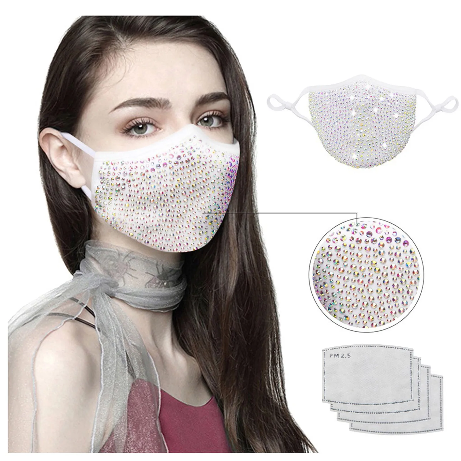 Маска Стразы для взрослых маски Хэллоуина блестящая Клубная маска дышащие