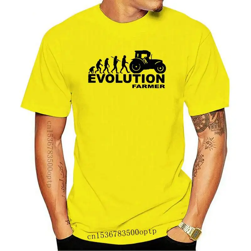 

New Farmer Evolution Farming Tractor T Shirt Machinery Fashion Summer Printing T-shirt Men Cotton Shirt Tees Tops