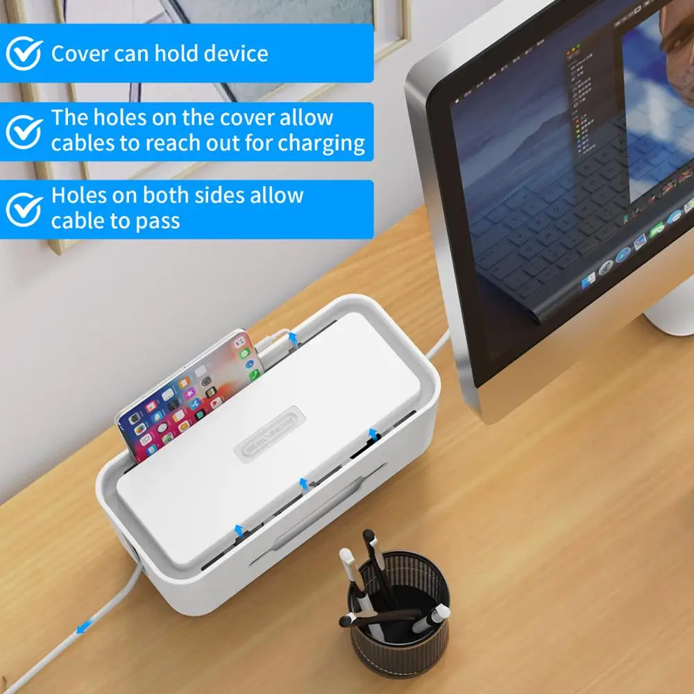 NTON коробка для хранения кабеля питания с держателем защиты от пыли управления