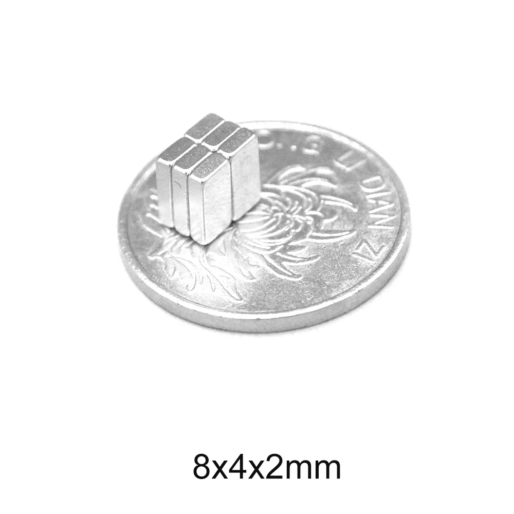 Неодимовый Постоянный магнит 8X4x2 мм 20 ~ 800 шт. 8x4X4 постоянный неодимовый сильный 8x4x2
