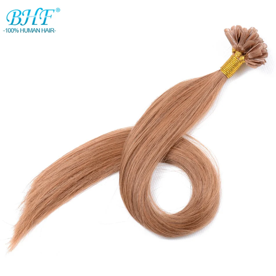 

BHF Straight Keratin Nail U Tip Human Fusion Hair 100% Natural Pre bonded Remy Hair Extension Capsules 1g/s