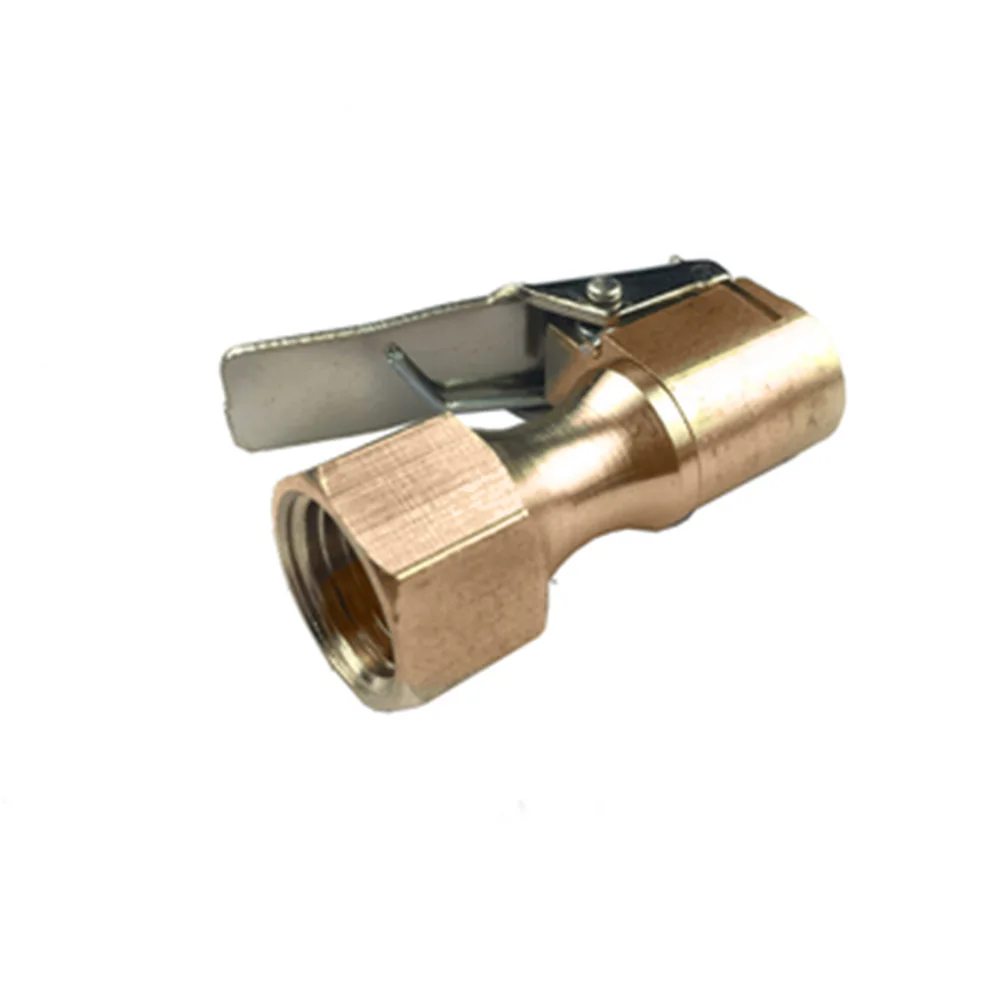 

2pcs Car Tire Brass Inflatable Mouth Brass Car Tire Inflator Pressure Valve Stem Connector Air Chuck Lock On Car Accessories